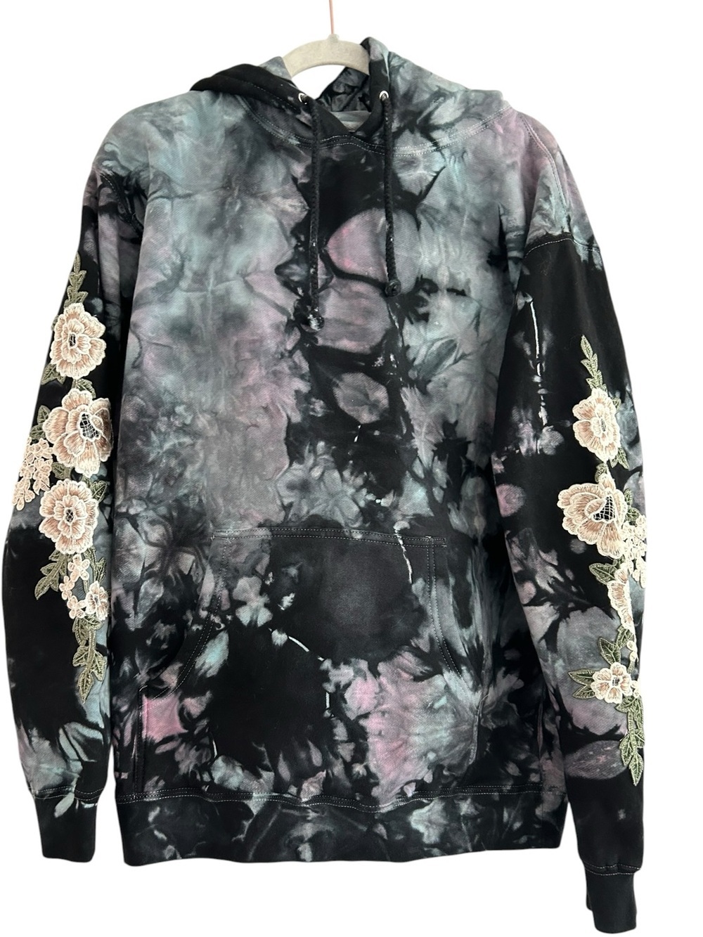 Civil Regime White Roses Hoodie Unisex NWOT Thunder Wash Tie Dye Darc Sport Sz L